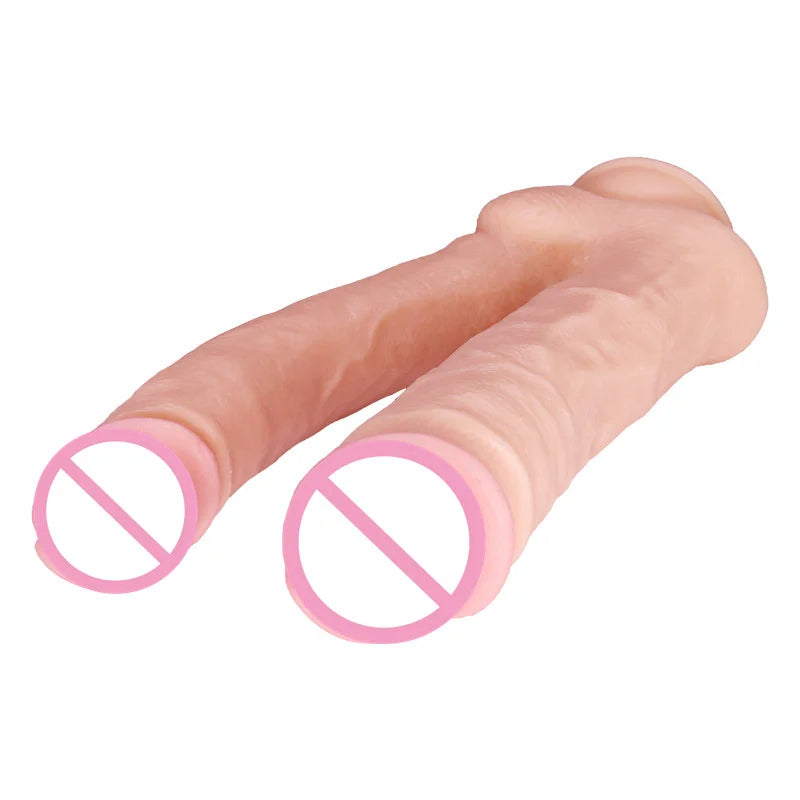 Huge Double Headed Dildos Big Butt Plug Phallus Penetration Vagina and Anus Skin Feel Penis Anal Sex Toys for Women Masturbation