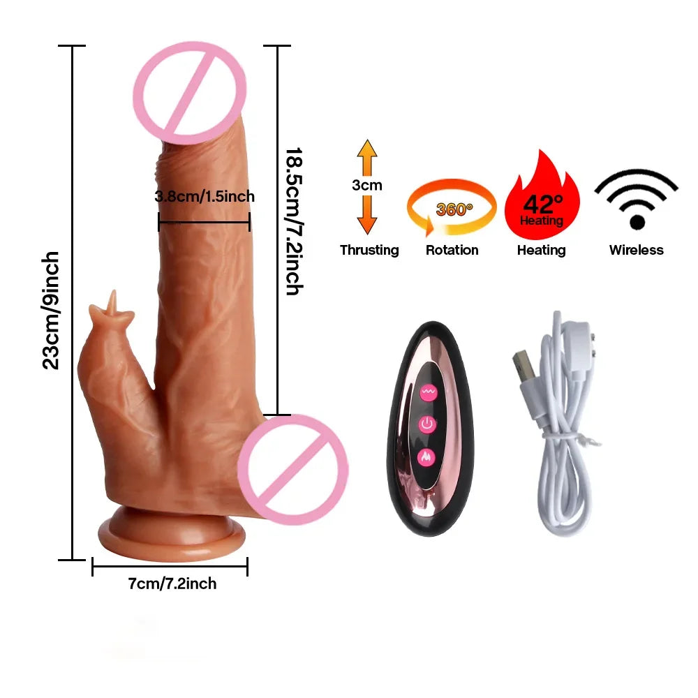 Realistic Dildo Vibrator for Women Sex Toys Heating Big Cock Remote Control Penis Telescopic Vibrators Female Stimulator Machine