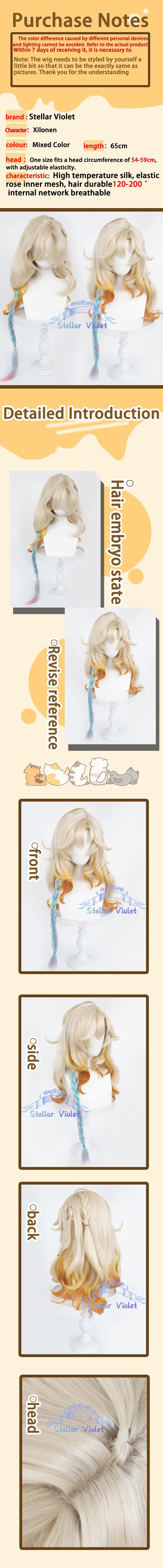 Mavuika Cosplay Wig Heat Resistant Game Genshin Impact Kinich Cosplay Synthetic Wigs Varesa IFA Chasca Kachina Citlali Anime Wig