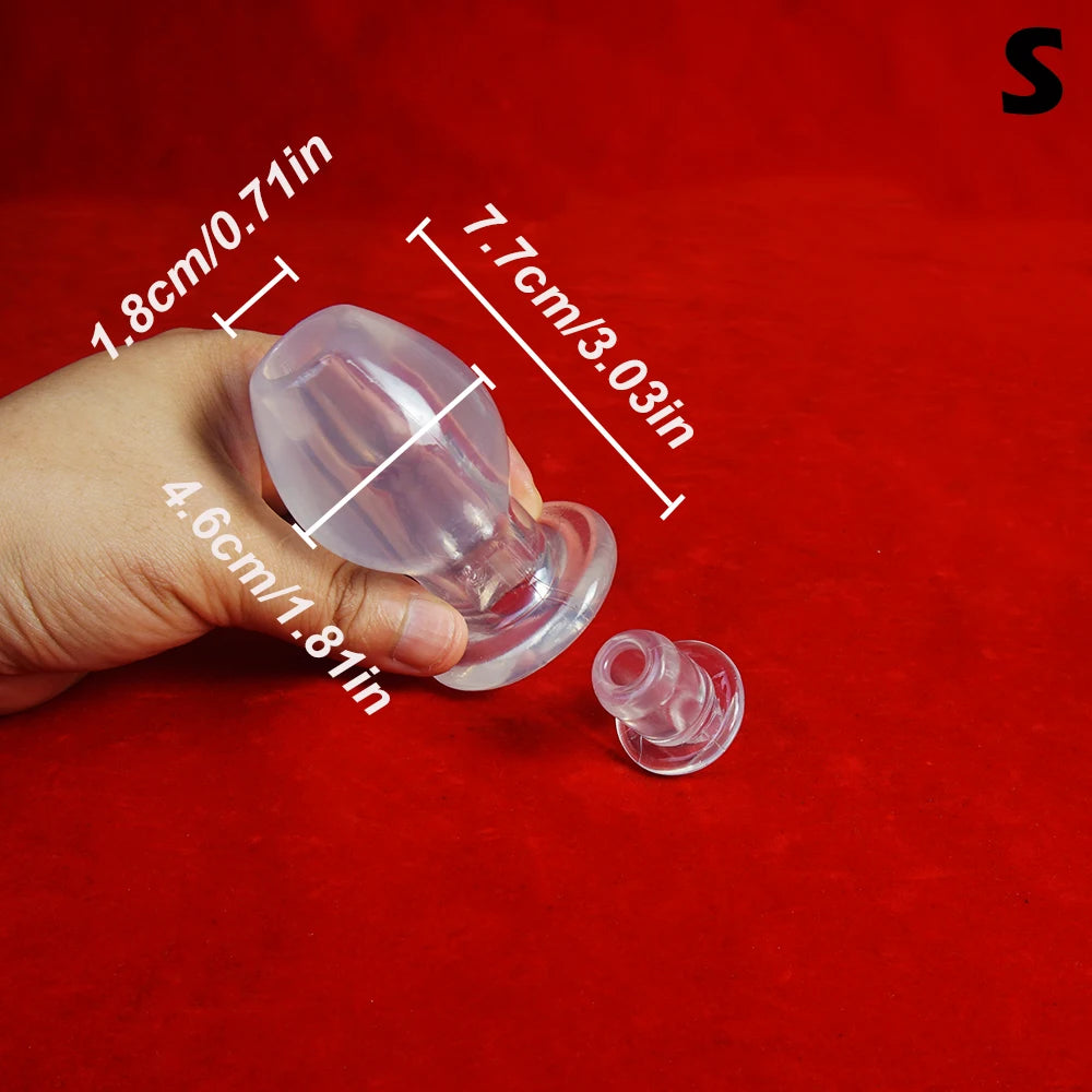 Full Access Peeker Hollow Anal Tunnel Dilator Stretcher Anus Ass Butt Plug,Analplug Buttplug Butplug with Stopper,Sex Toys