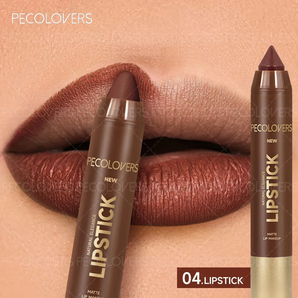 1PC 2-in-1 Lip Liner & Lipstick - Matte Texture,  Great for Lip Contouring, Perfect for Autumn and Winter Looks