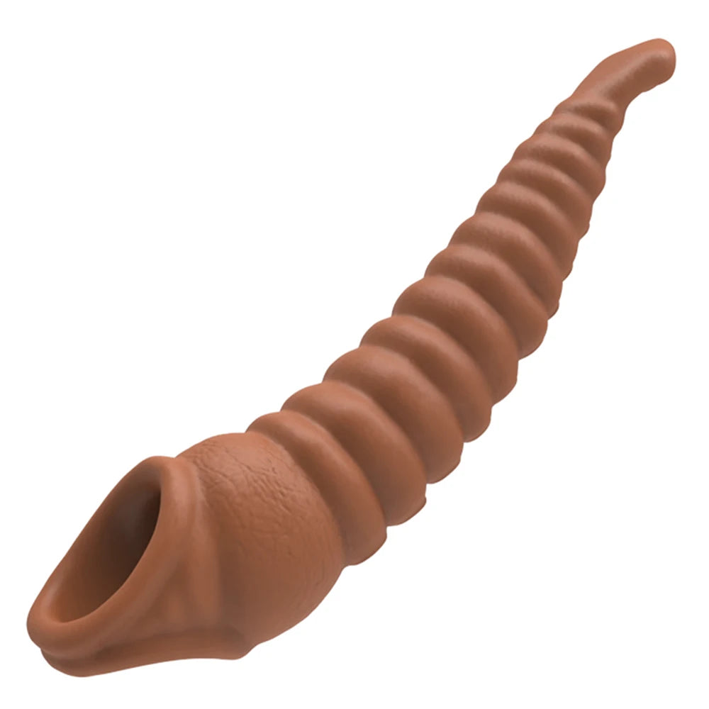 Vibrator for Men Penis Enlargement Sleeve Delay Ejaculation Cock Ring Reusable Comdom Penis Extender Adult Sex Toys For Men