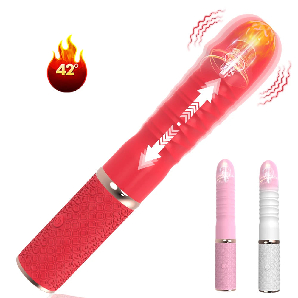 Telescopic Dildo Vibrator Automatic Up Down Massager G-spot Thrusting Retractable Pussy Vibrate Large Size Sex Toys for Women