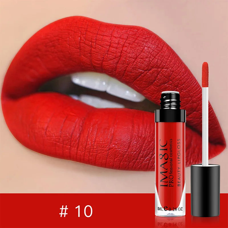 IMAGIC 1pcs matte  Sexy 28 color Matte Lipstick lipgloss Waterproof Long Lasting Gloss Beauty makeup lip gloss fashion lip