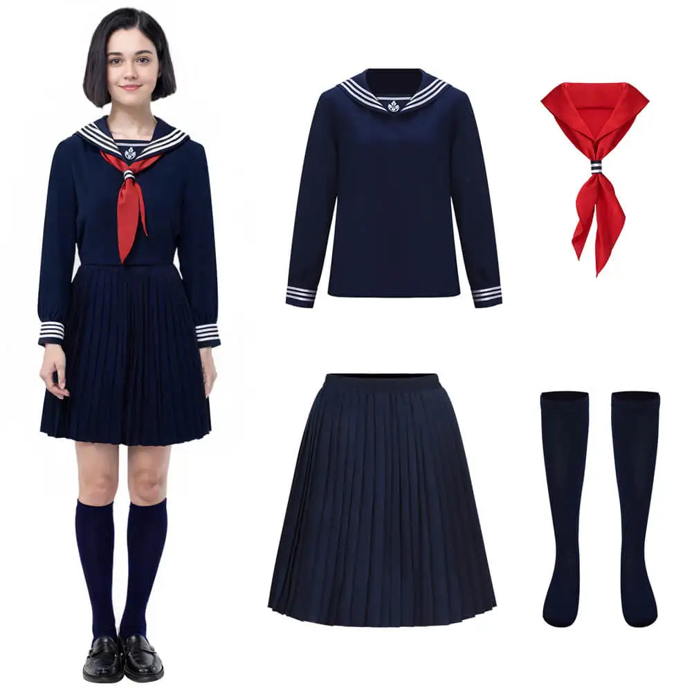 Game Hinako Shimizu Cosplay Costume Silent Women's School Uniform Hill Hallowen Party RolePlay Tops Skirt Tie Socks Takerlama