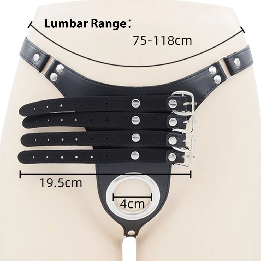 Male Chastity Pants Sexy Lingerie Panties Harness Leather Thong Underwear Bdsm Bondage Restraint Erotic Sex Toys for Women Men