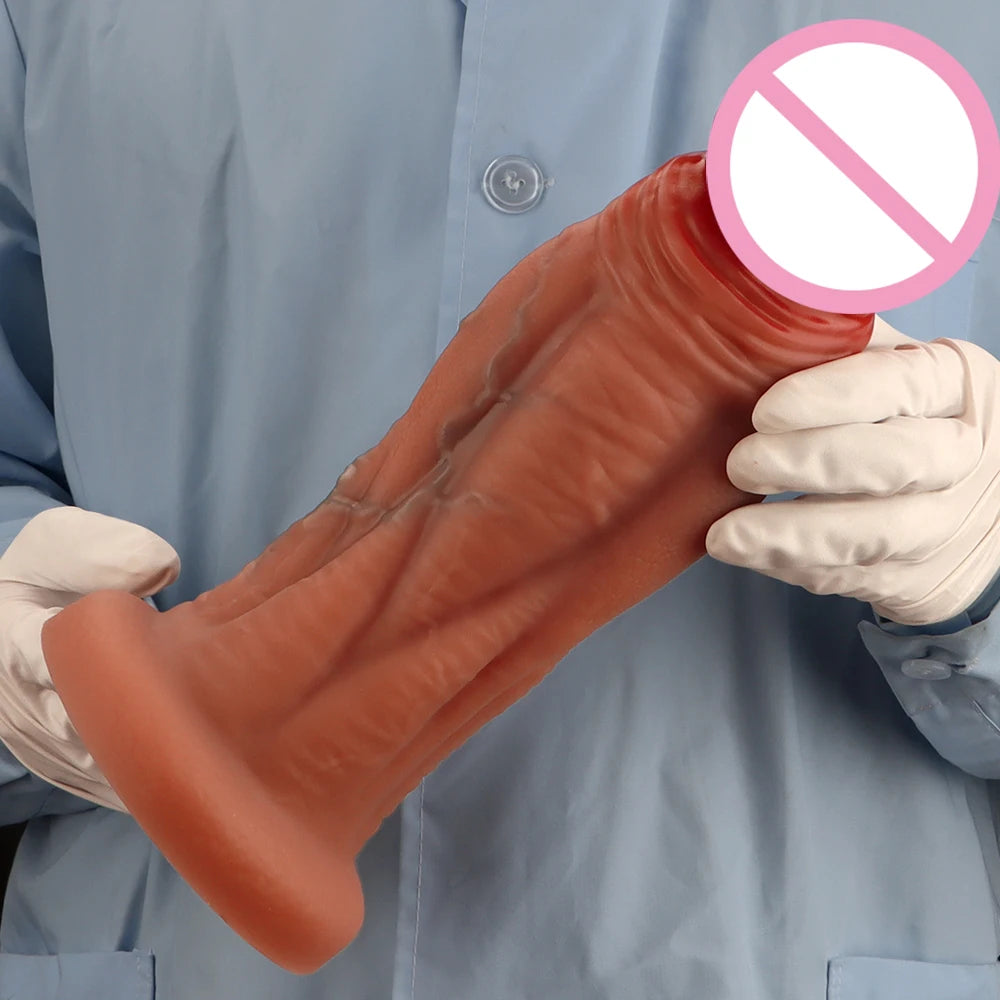 3 Size 18+ Muscular Man Big Dildo Soft Liquid Silicone Realistic Dildo No Balls Suction Cup Hands-Free Sex Toys for Women Men