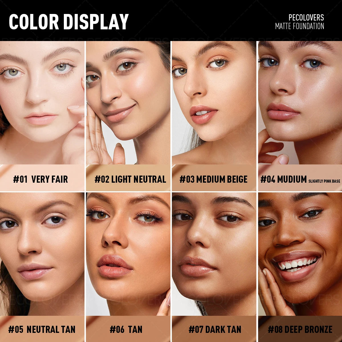 1 Pcs Full Coverage Face Foundation, Strong Coverage Oil-control,  Waterproof Long-lasting, Suitable for Multiple Skin Tones