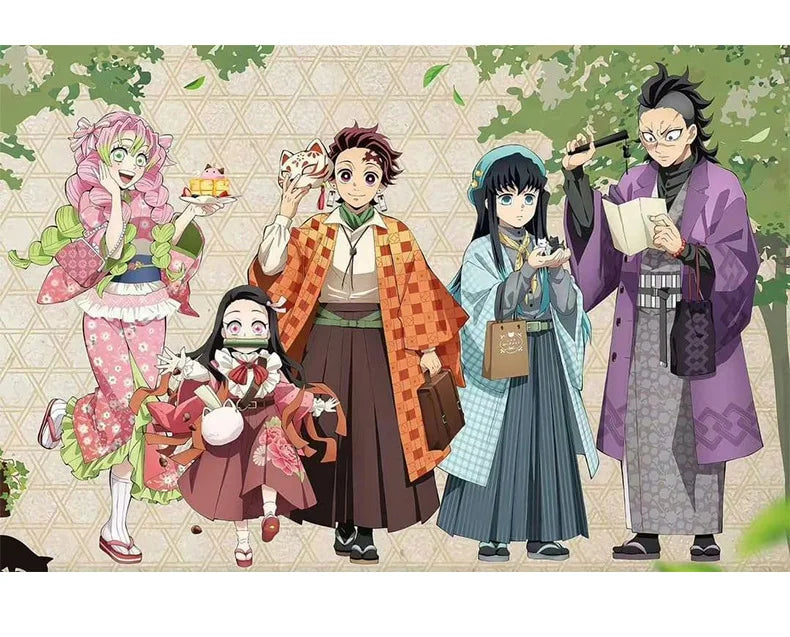 New Fashion Kanroji Mitsuri Cosplay Costume Pink Kimono Dress Outfits Halloween Carnival Party Disguise Women Suits