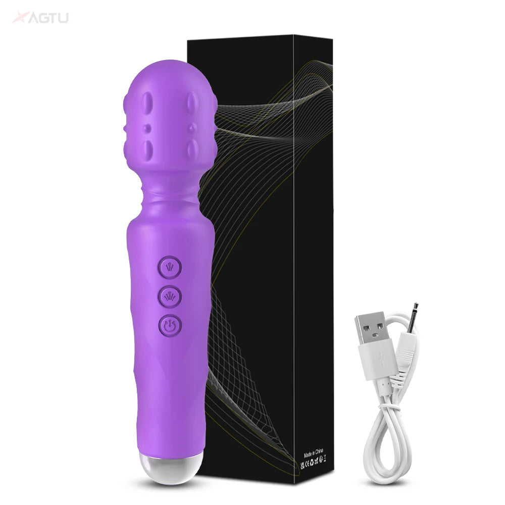 20 Speed Strong Dildo AV Vibrator for Women Vagina Clitoris Stimulator Vibrators Magic Wand Massager Erotica Sex Toys for Adults