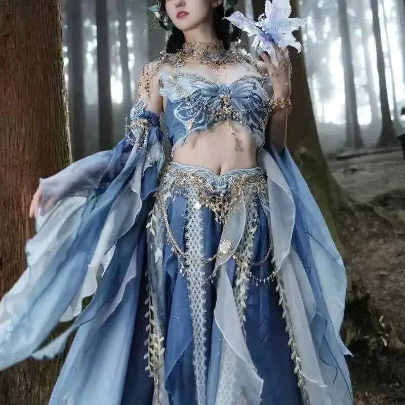 Butterfly Dress Hanfu Elf Exotic Style Dress Suit Western Region Princess Dress Girls' Clothing Han Dress Jungle Elf Costume