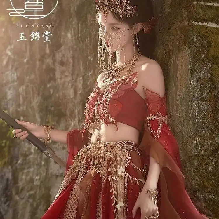 Butterfly Dress Hanfu Elf Exotic Style Dress Suit Western Region Princess Dress Girls' Clothing Han Dress Jungle Elf Costume