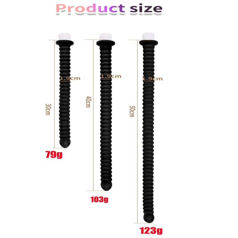Long Anal Plug Washing Tube Douche Silicone Enema Deep Butt Plug Cleaning Anal Head/Shower /Cleane Nozzle Tip Faucet Attachment