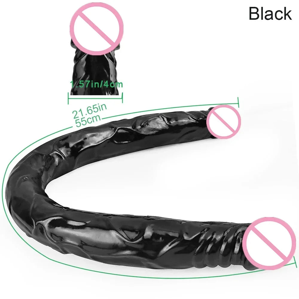 55cm Multicolor Double Head Dildo Flexible Dick Soft Big Penis Vagina Orgasm G-spot Stimulator Anal Sex Toys For Lesbian And Gay