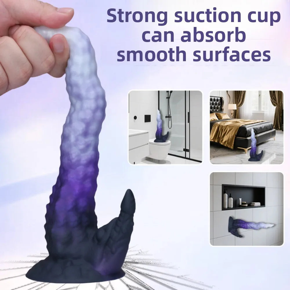 One-Horned Dragon Giant Dildo for Women Male Masturbator Dual-Purpose Anal Plug Adult Sex Toy with Backyard Theme