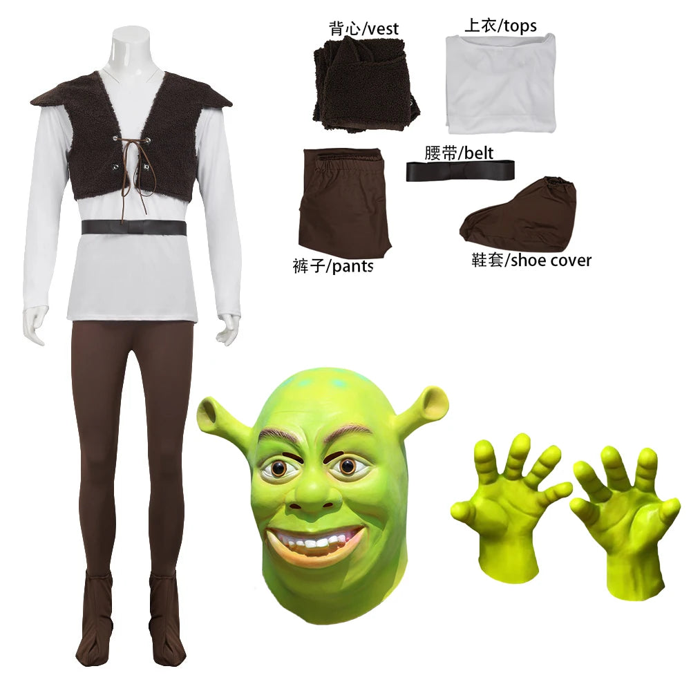 Lord Farquaad Cosplay Costume Fiona Princess Dress discovered prince Mens Costume Shrek Full Set Halloween Carnival Outfit