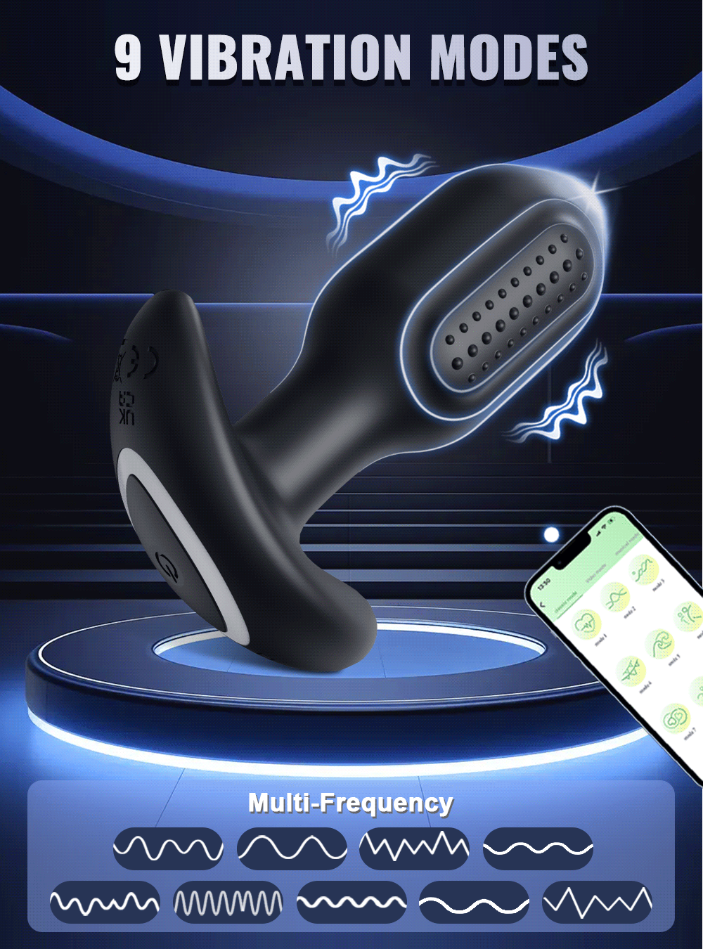 Anal Plug Vibrator Gay Massager Glow Anal Toy Butt Plug Stimulator Masturbation Tools Penetration Anal Plug Vibrating Man Women