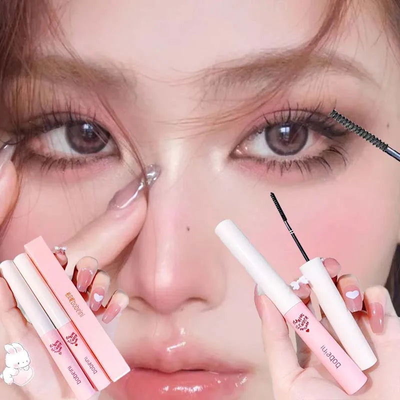 Ultra-Fine Brush Mascara Lasting Waterproof Silk Fiber Curling Lengthens Eyelashes Fast Dry Matte Brown Black Mascara Comestics