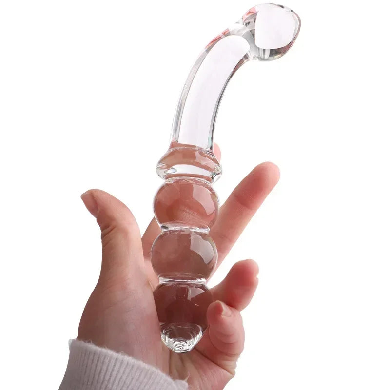 Glass anal bead butt plug for women hard dildo vagina anal dilator male prostate massager female masturbation device sex toy