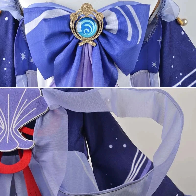 Sangonomiya Kokomi Cosplay Costume Pearl of Wisdom Kokomi Outfit Dress Wig Full Set Comic Con