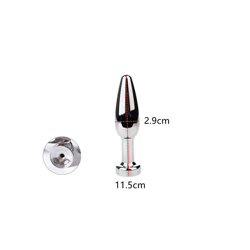 Adult Metal Anal Dilator Butt Plug with Fetish Tail Fit Stopper for Women Men Fun Games Anal Training Sex Toys Erotic Shop