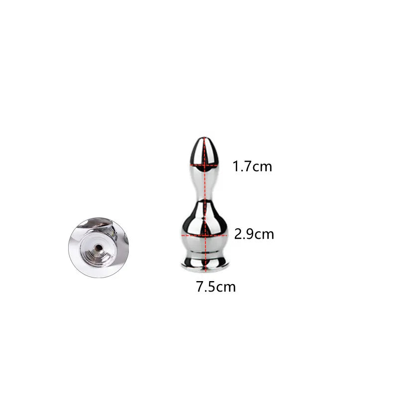 Adult Metal Anal Dilator Butt Plug with Fetish Tail Fit Stopper for Women Men Fun Games Anal Training Sex Toys Erotic Shop