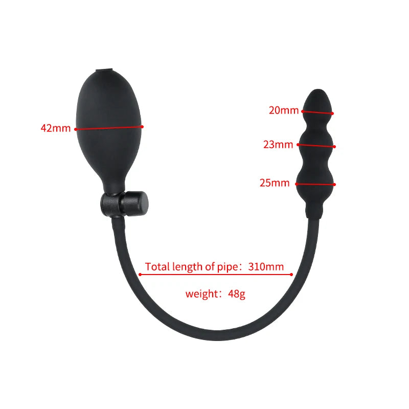 Inflatable Anal Plug with Double Beads Expandable Pump for Women Men Sex Toys Butt Plug Anal Dilator Prostate Massage Adult Toys