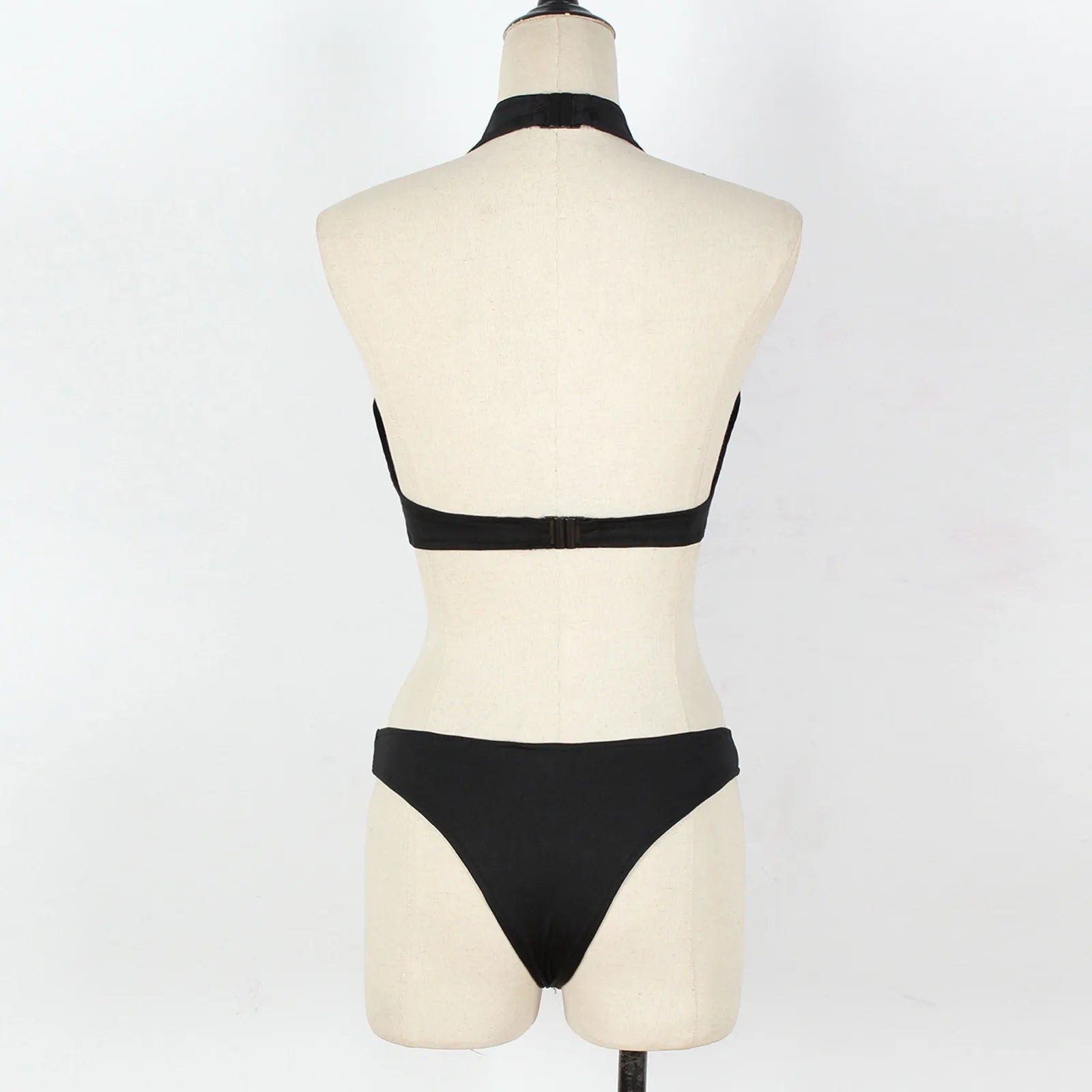 Sexy Lingerie For Women Solid Color Halter Neck Tops And Thong Two Piece Set Women's Push Up Bra And Panty Boudoir Outfits