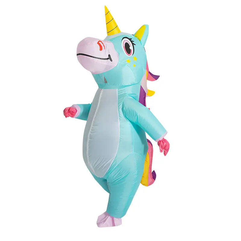 anime Inflatable Unicorn Costume Pink Full Body Unicorn Cosplay Costumes with Blower Funny Party Halloween Costume for Adult