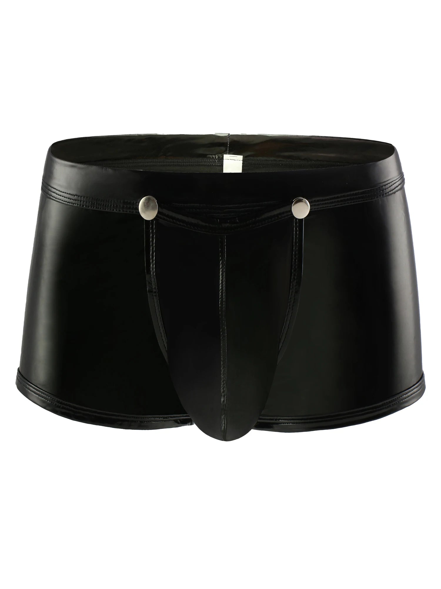 Men's low-rise patent leather erotic underwear sexy fetish boxer shorts