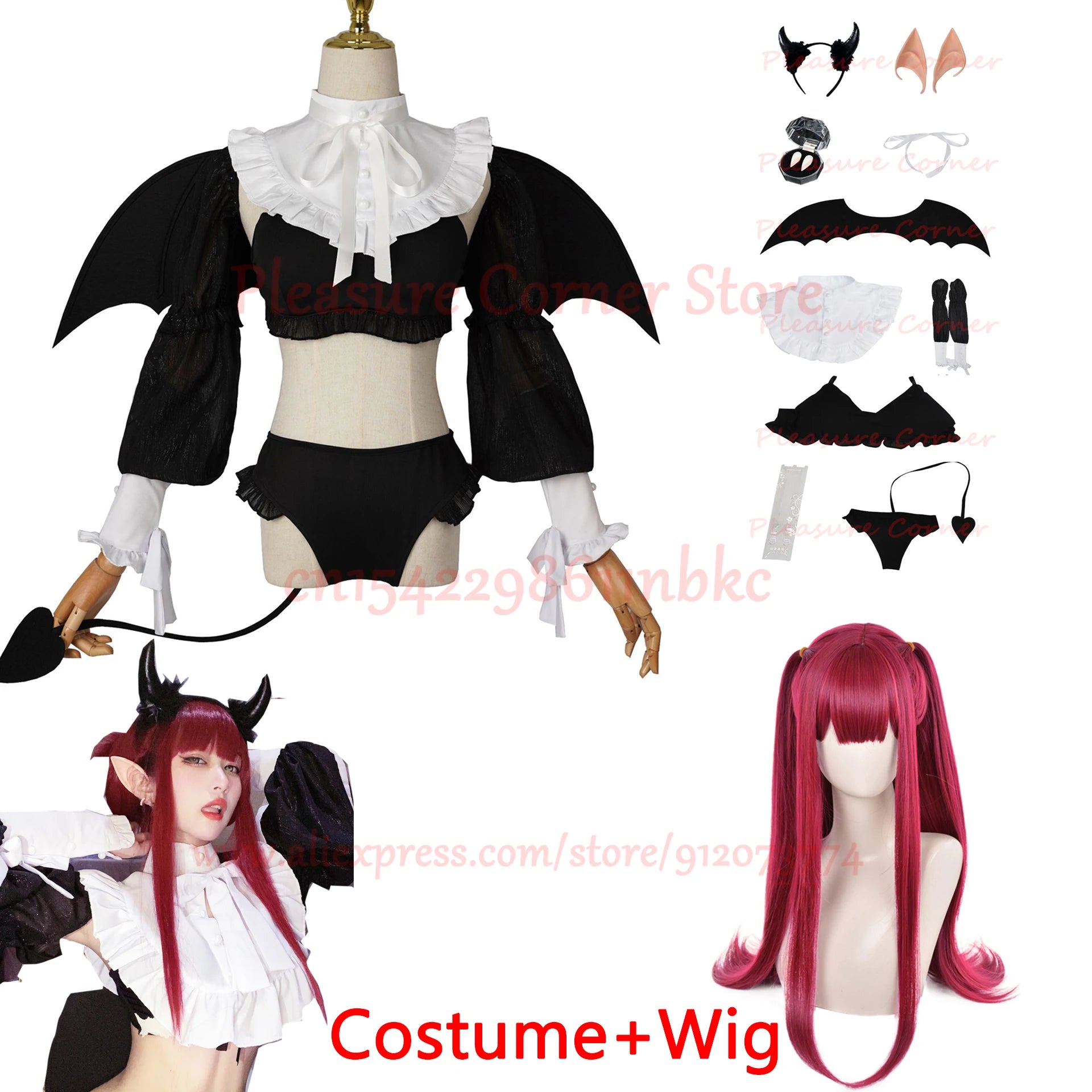 Anime Rizu Kyun Marin Kitagawa Cosplay Costume My Dress Up Darling Cosplay Full Set Cosplay Bikini Kuroe Shizuku Wig Set