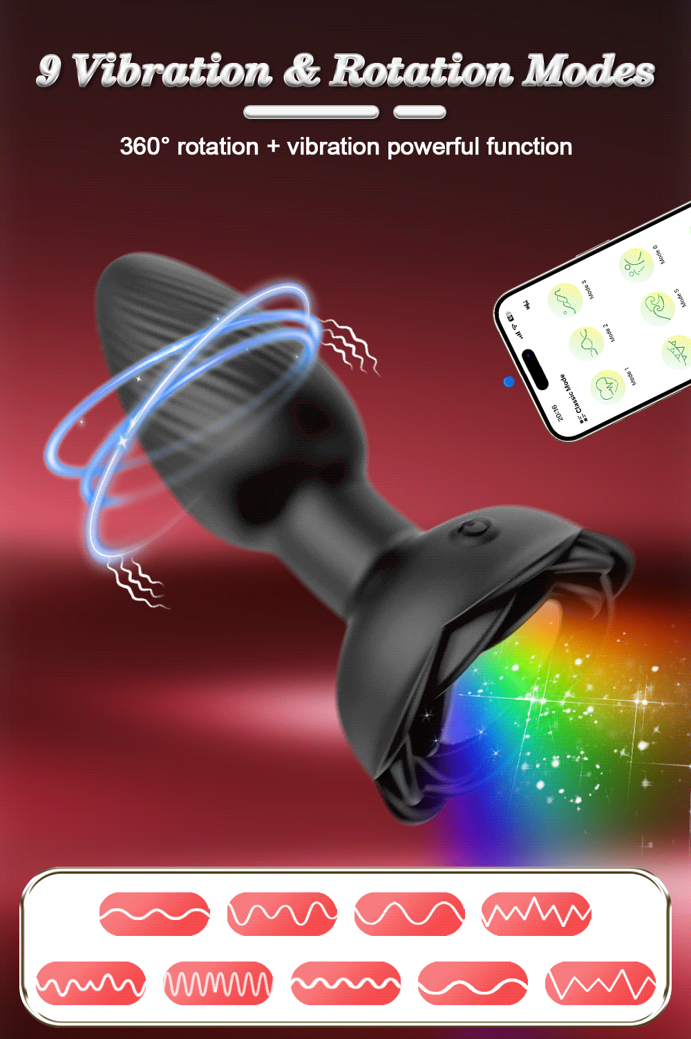 Anal Plug Vibrator Gay Massager Glow Anal Toy Butt Plug Stimulator Masturbation Tools Penetration Anal Plug Vibrating Man Women