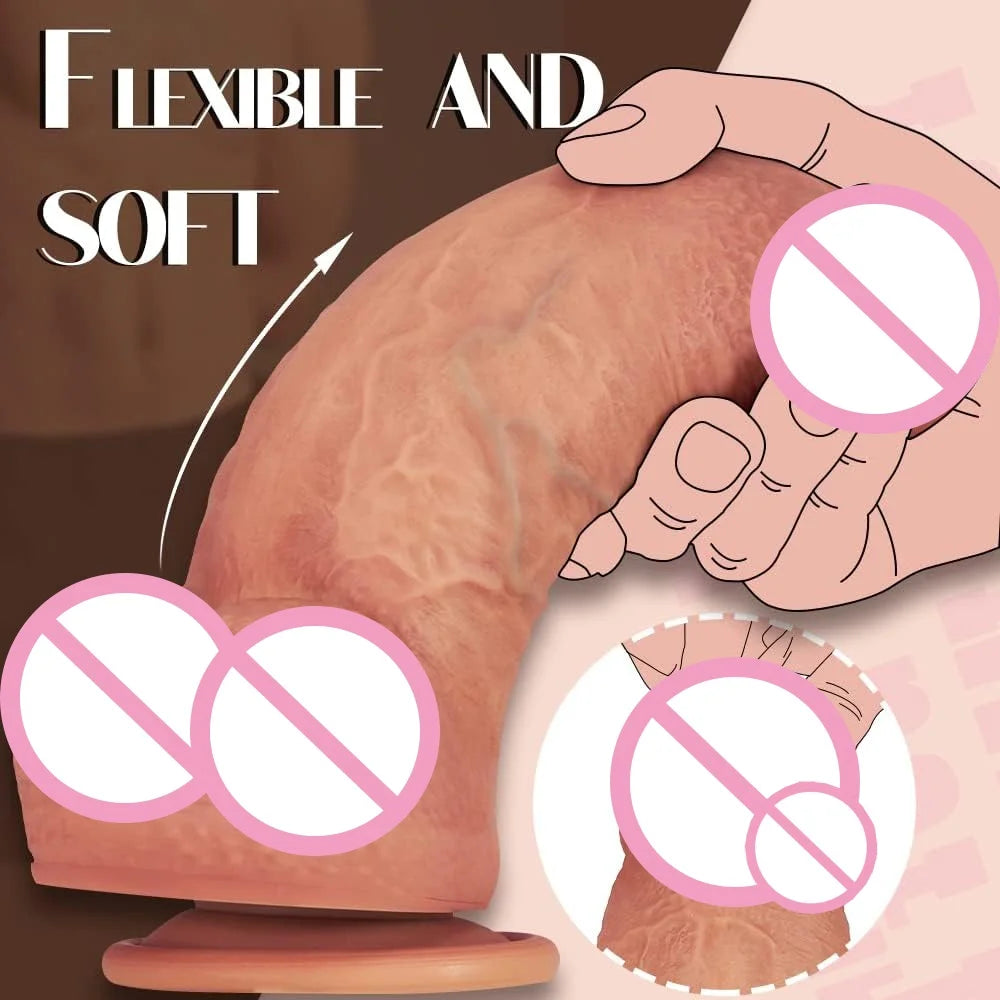 Realistic Silicone Dildo with Suction Cup Anal G-Spot Masturbator Penis Adult Sex Toys Huge Dildos for Women Rubber Cock Gode