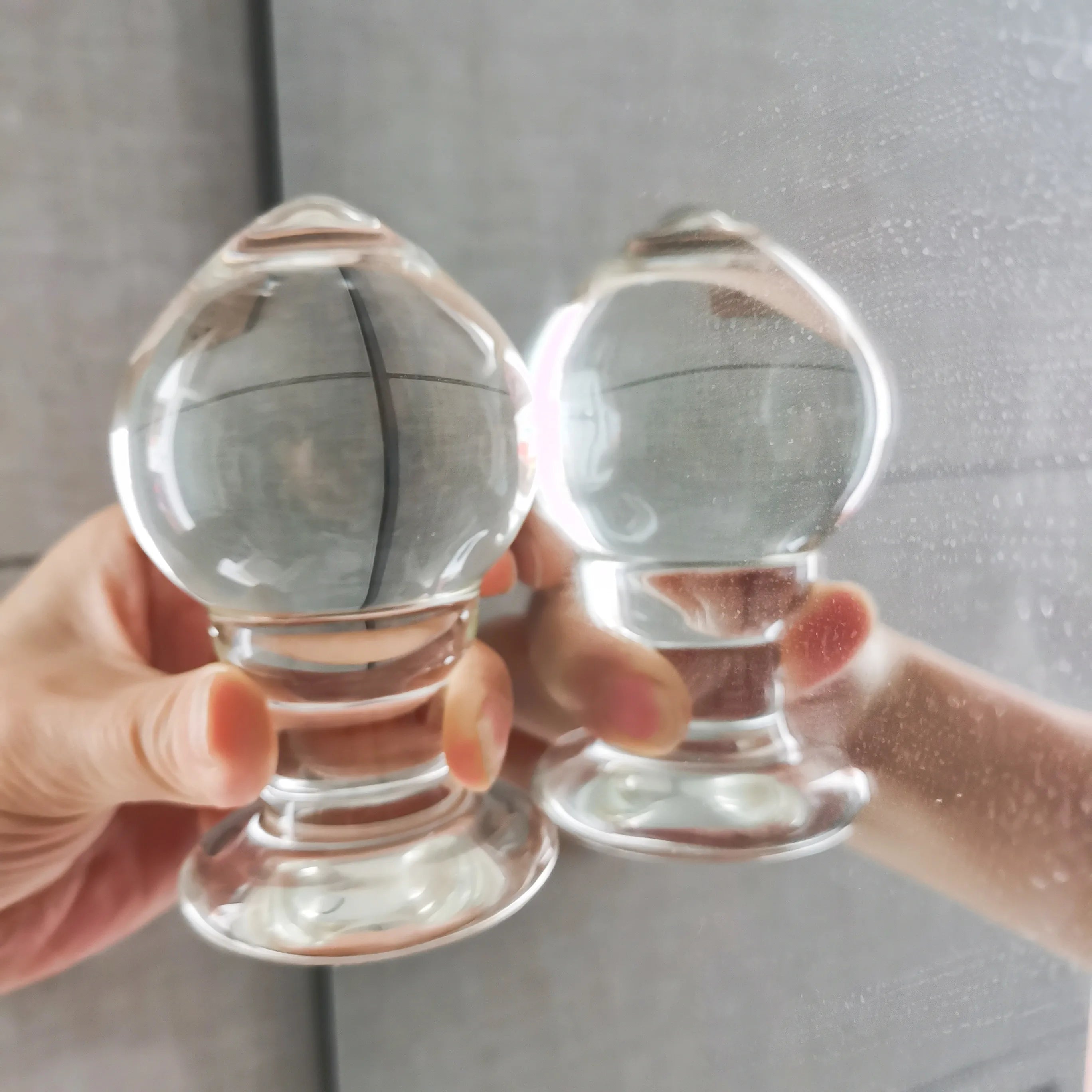 VaHppy Anal Plugs 400g 6.2*11.5cm Glass Enlarged Anal Training Anal Masturbation Transparent Smooth Protective Skin Sex Toys