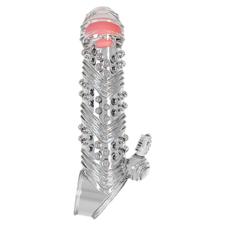 Penis Extension Sleeve Vibrator Extender 4cm Reusable Condoms Soft Delay Ejaculation Dick Sleeve Adult Sex Toys for Men