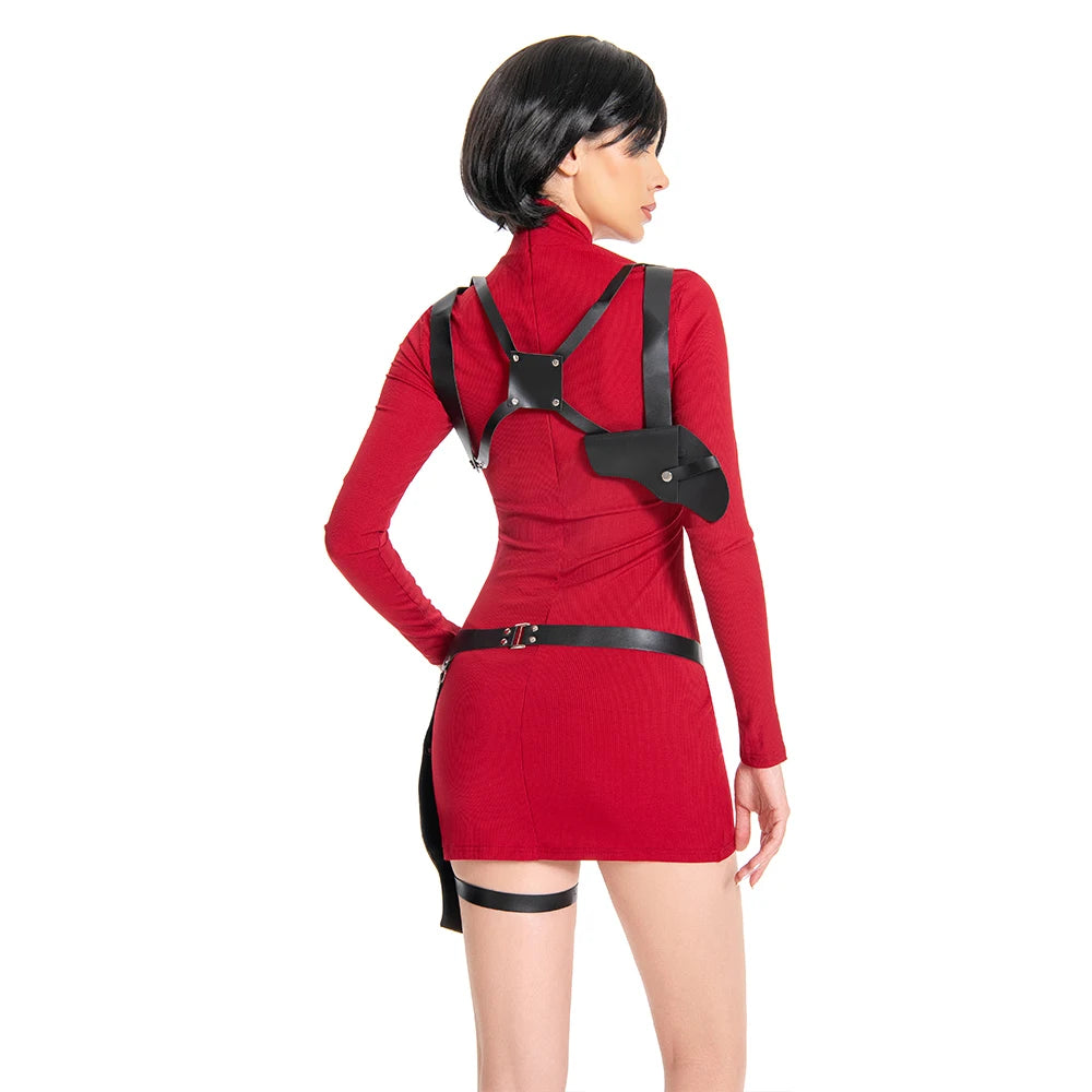 Female Ada Cosplay Wong Costume Dress Belt Roleplay Outfits Fantasia Halloween Carnival Disguise Suit For Adult Women Girls