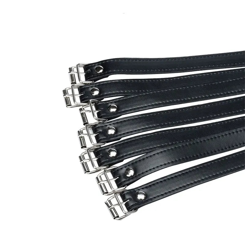 7PCS/Set Sexy Women Bdsm Adjustable Leather Fetish Restraints Bondage Belt Harness Strap Bondage Rope Adult Sex Toys For Couples