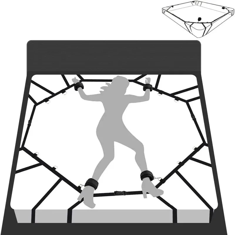 BDSM Flirting Sextoy Bed Restraint Set Couple Sex Toys Bondage Handcuff Kit Adult Game Tool Erotic Tie Downs Arm Ankle Restrict