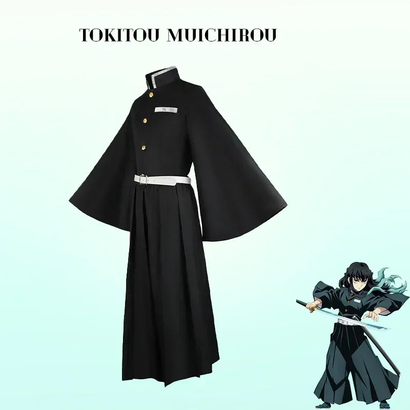 Aime Tokitou Muichirou Cosplay Costume Demon Slayer Cosplay Kimetsu No Yaiba Kisatsutai Uniform Wig Halloween Costume for Woman
