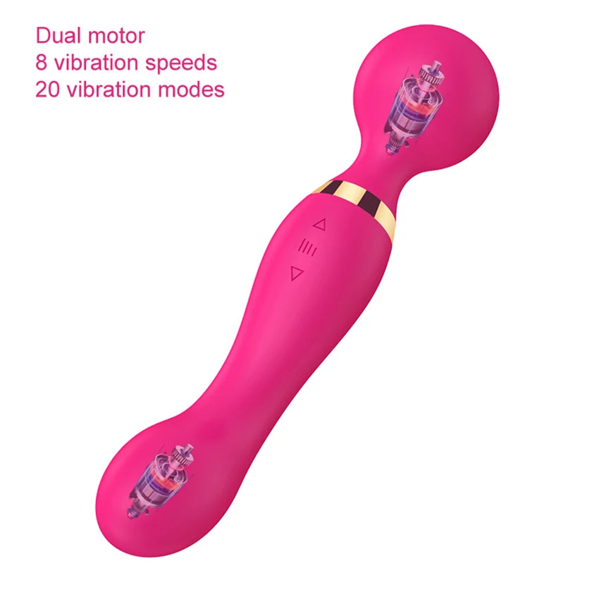 Powerful Dildos Vibrator Dual Motor Silicone Large Size Wand G-Spot Massager Sex Toy For Couple Clitoris Stimulator for Adults