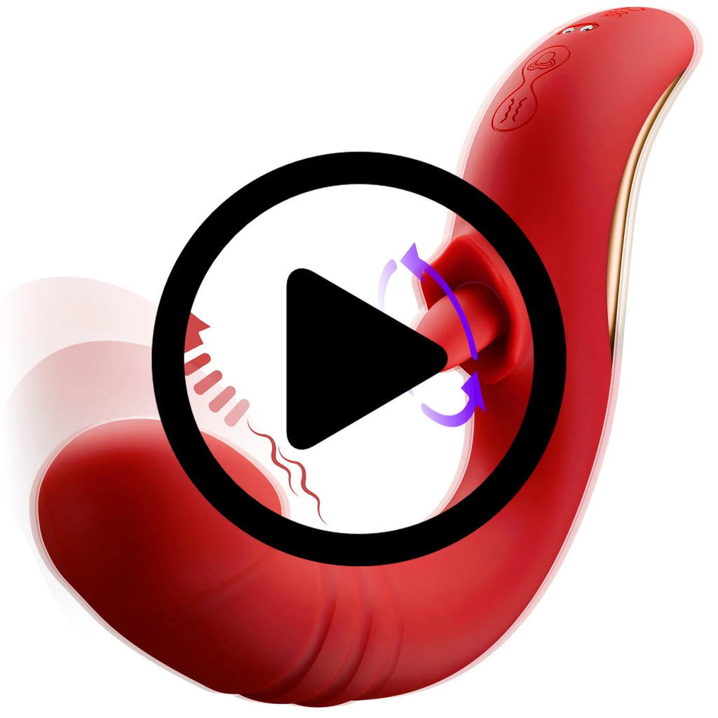 2 in 1 Clitoral Vibrators for Wome 360 Rotation Tongue Thrusting Massager Female Dildo Vagina Masturbator Adult Sex Toys 18