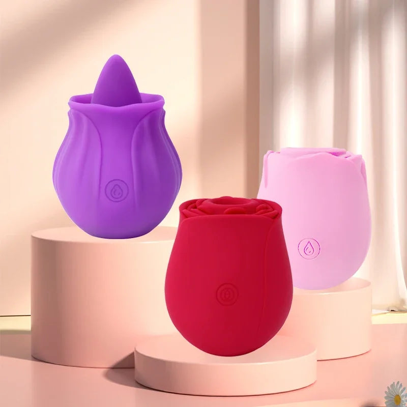 Rose Toy for Women Vibrator Vagina Intimate Nipple Sucker Oral Licking Clitoris Stimulation Powerful Sex Toys for Female