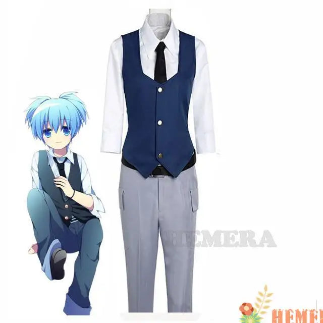 Anime Assassination Classroom Shiota Nagisa Cosplay Costumes Wig Tie Vest Halloween Christmas Party Uniform Unisex Daily Leisure