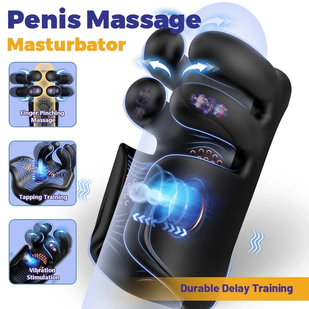 Vibrator For Men Tapping Flapping Glans Massager Sex Machine Penis Delay Trainer Automatic Male Masturbator Sex Toys for Adult