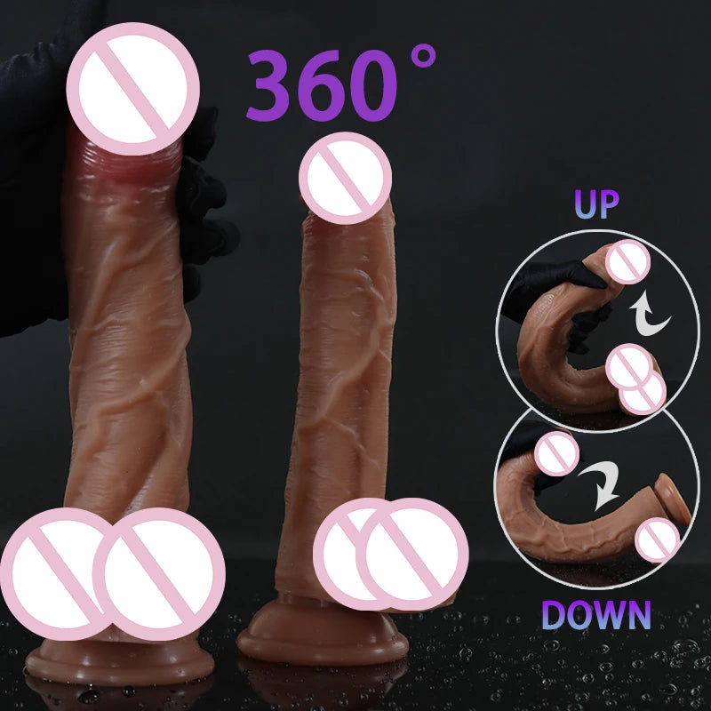 Realistic Silicone Big Dildos Fake Long Dick Penis Soft Double Layer Butt Plug Adult Sex Toys For Woman Men Vagina Anal Massage