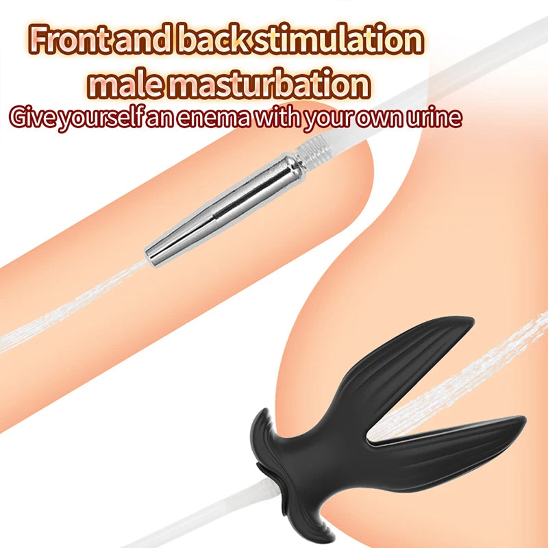 Male Hollow Butt Plug Piss Urinal Lock Flow Into Anal Plug Catheter Penis Plug Fetish Erotic Masturbation Sex Toys For Men Gay