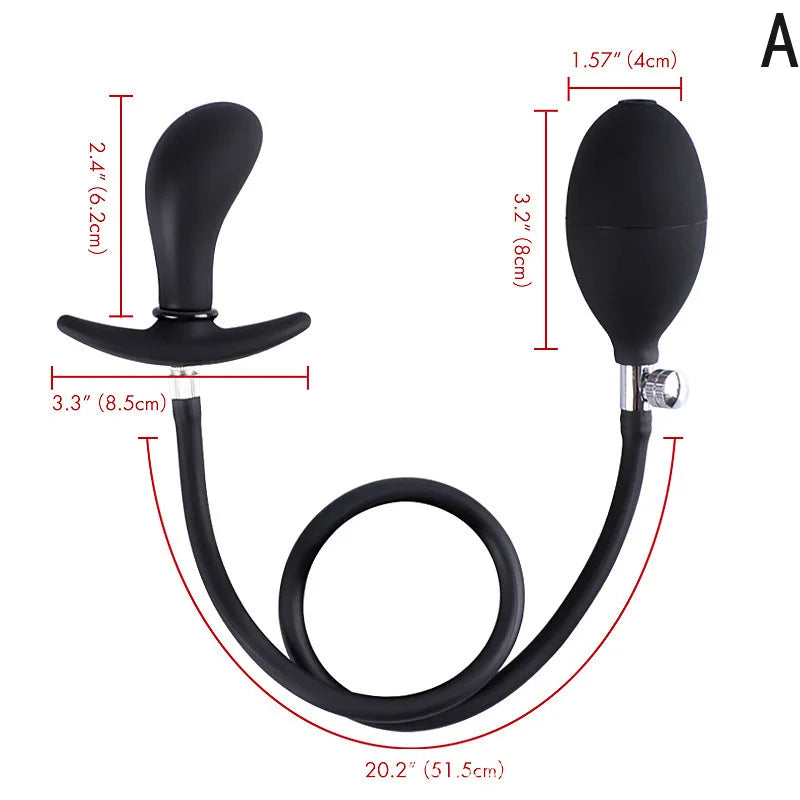 Body-Safe Silicone Expand Inflatable Anal Plug for Men Women Waterproof, Butt Plug Prostate Massager Adult Sex Toys Gay Anal Toy