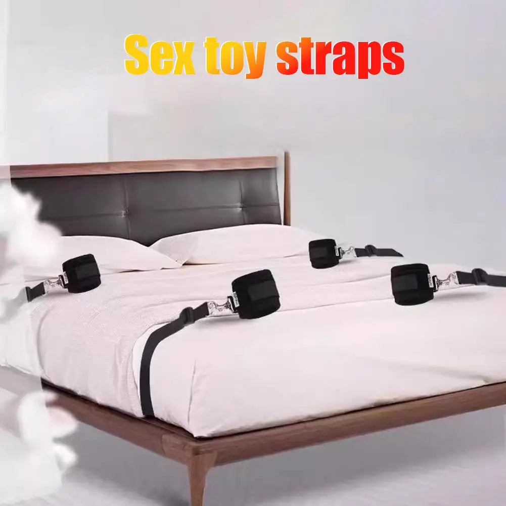 Sex Toys Bandage SM Restraint Bed Bondage Handcuffs Ankle Cuffs Adult Games Set Erotic Accessories Sex Toys for Women Men Couple