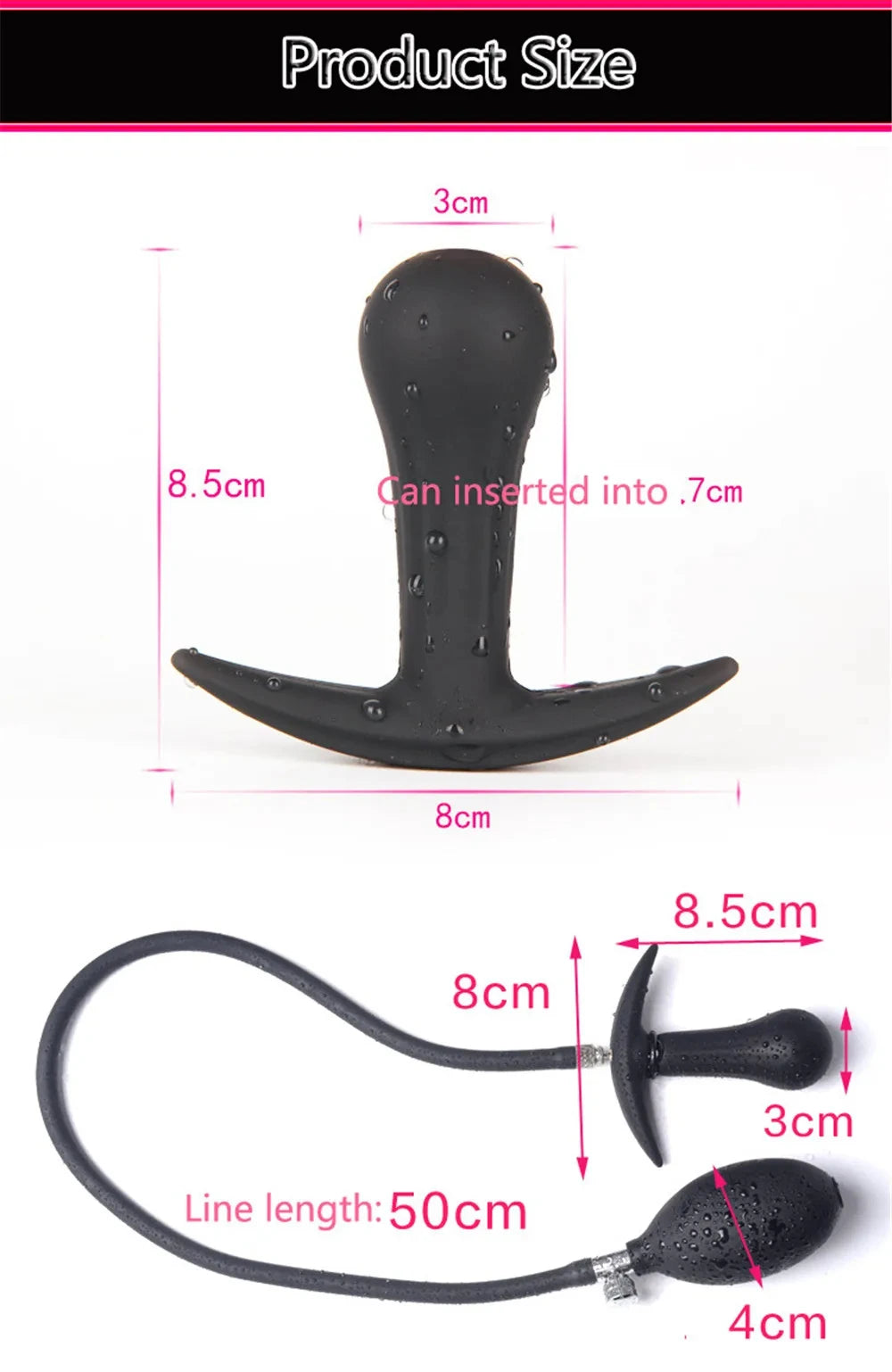Inflatable Anal Plug Built-in Steel Ball Dildo Huge Buttplug Prostate Massage Sex Toy For Women Men Anus Expander Pump