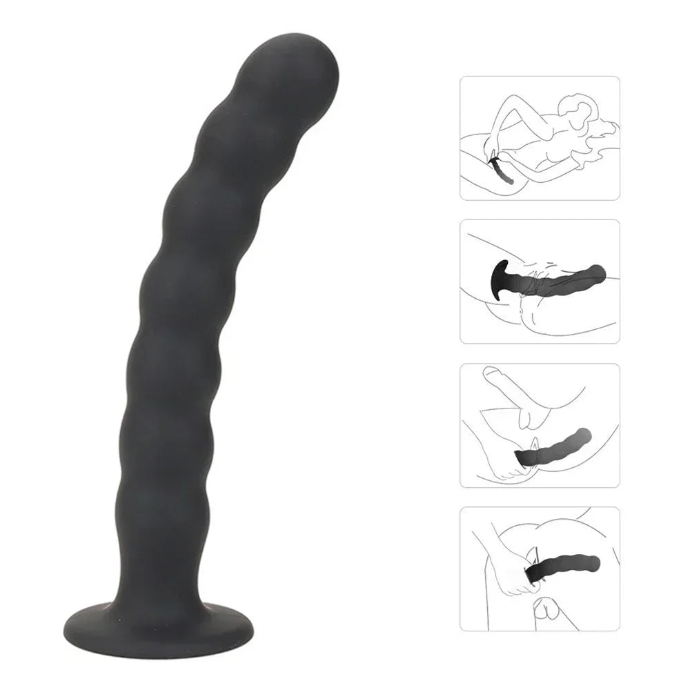 Anal Plug Prostate Massager Sex Products Vaginal Stimulator With Strong Sucker Silicone Bead Dildo Sex Toys for Man and Woman